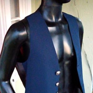 MEN'S MIDNIGHT BLUE LUXURY VEST